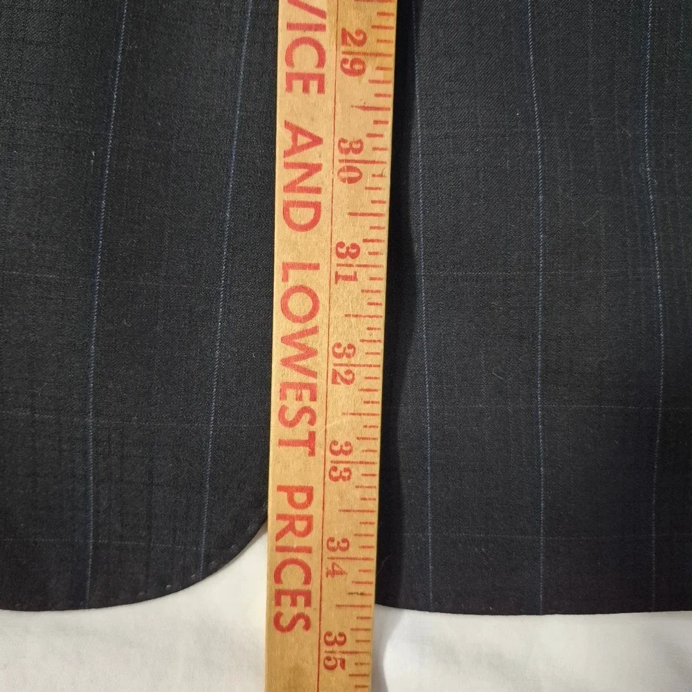Evan-Picone Blazer Mens 44L‎ Black Plaid High Twist Microtech Sport Coat Jacket